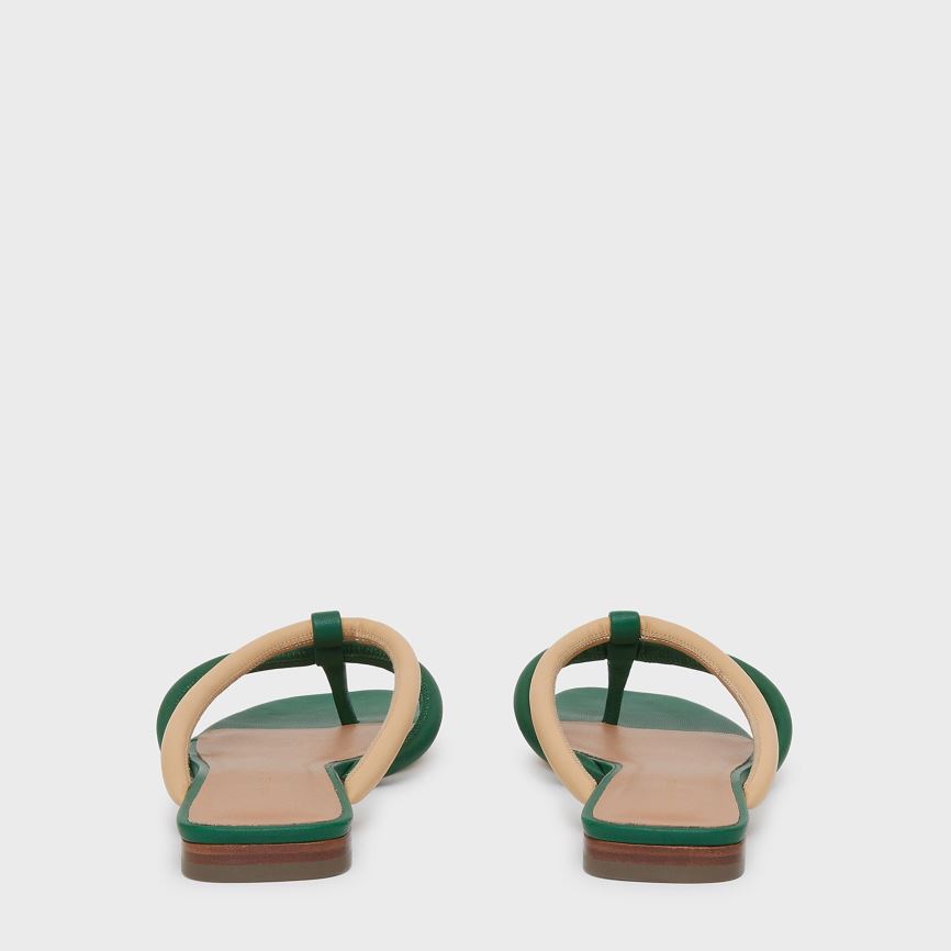 Women's Mansur Gavriel Filo Flip Flops Green / Beige | AU 27M1GT